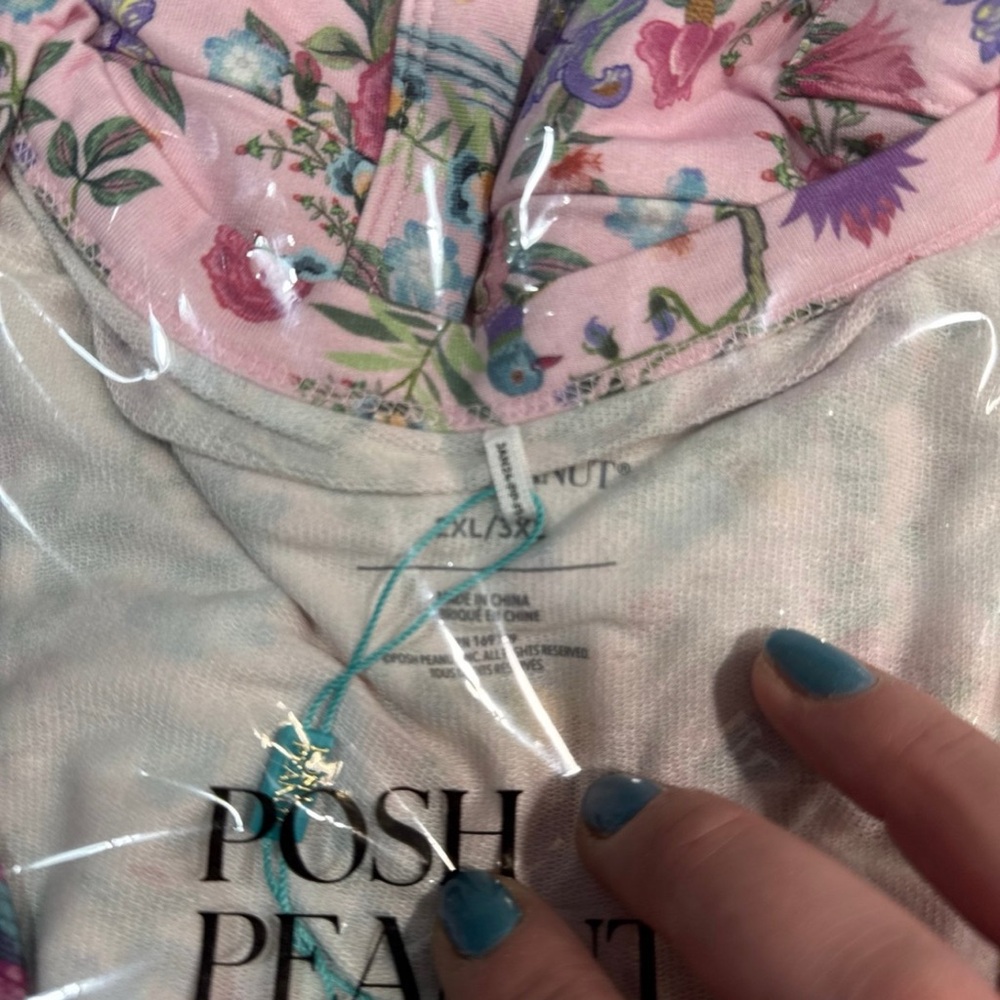 NWT Posh Peanut Women's French Terry Cardigan Christine  2X-3X - Picture 5 of 5